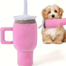 Cute Beverage Mug Shaped Dog Chew Toy - Durable Puppy Teething Toy