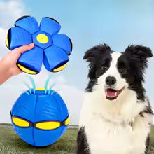 Flying Saucer Bouncing Ball - Durable Elastic Dog Toy for Outdoor Activities