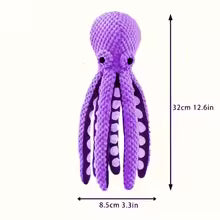 Interactive Plush Octopus Pet Toy - Voice Squeaker Puzzle Chew Toy for Dogs & Cats