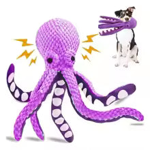 Interactive Plush Octopus Pet Toy - Voice Squeaker Puzzle Chew Toy for Dogs & Cats