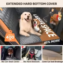 Winter Pet Dog Hammock for Car SUV Trucks - Waterproof Hard Bottom Back Seat Extender