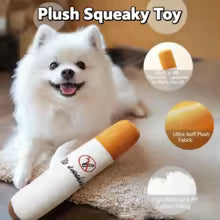 Funny Cigar Shaped Dog Chew Toy - Plush Squeaky Interactive Molar Toy